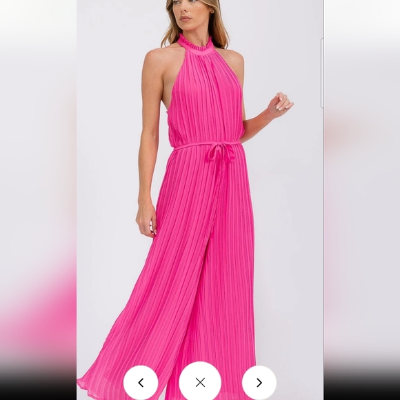 Elegant Pink Halter Jumpsuit - Picture 1 of 3